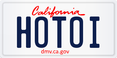 CA license plate HOTOI