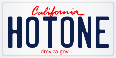 CA license plate HOTONE