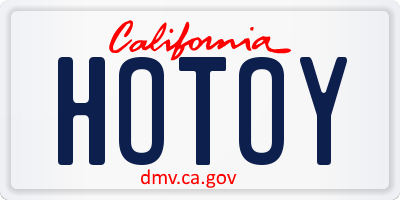 CA license plate HOTOY