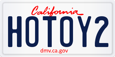 CA license plate HOTOY2