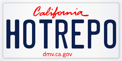 CA license plate HOTREPO