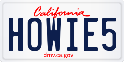 CA license plate HOWIE5