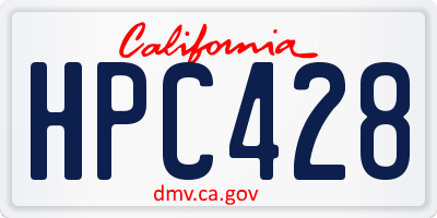 CA license plate HPC428