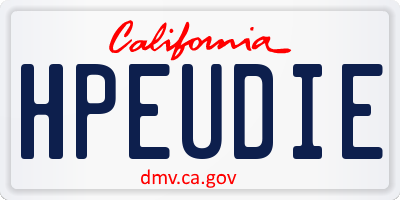 CA license plate HPEUDIE