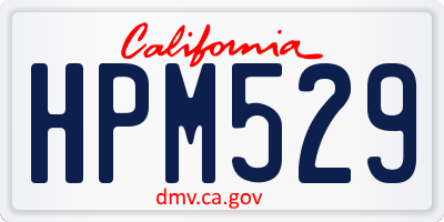 CA license plate HPM529