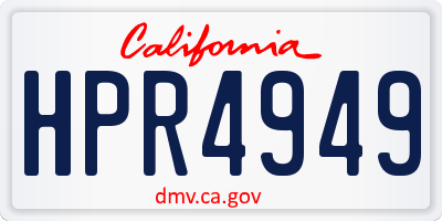 CA license plate HPR4949