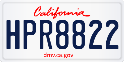 CA license plate HPR8822