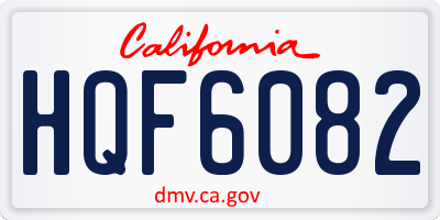 CA license plate HQF6082