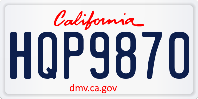 CA license plate HQP9870