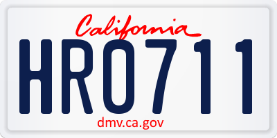 CA license plate HR0711