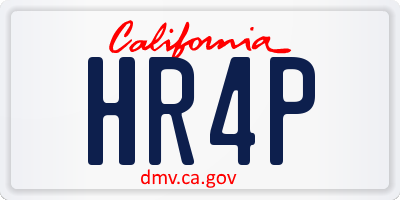 CA license plate HR4P