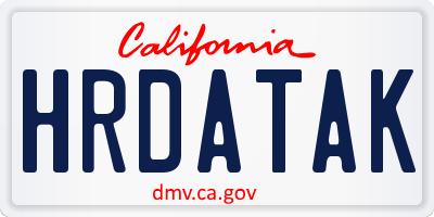 CA license plate HRDATAK