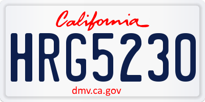 CA license plate HRG5230