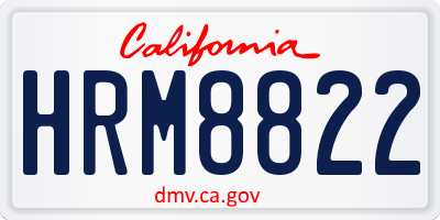 CA license plate HRM8822