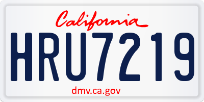 CA license plate HRU7219