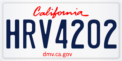 CA license plate HRV4202