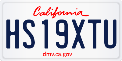 CA license plate HS19XTU