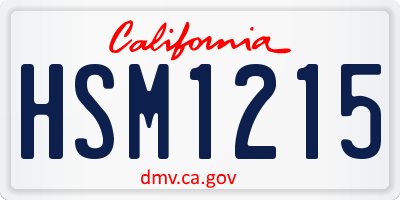 CA license plate HSM1215