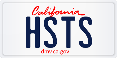 CA license plate HSTS