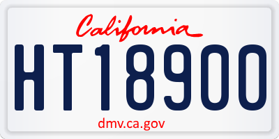 CA license plate HT18900