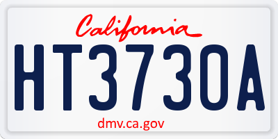 CA license plate HT3730A