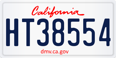 CA license plate HT38554