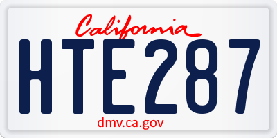 CA license plate HTE287