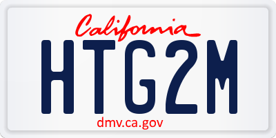 CA license plate HTG2M
