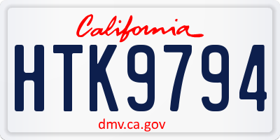 CA license plate HTK9794