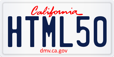 CA license plate HTML50