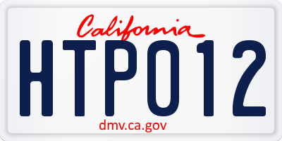 CA license plate HTP012