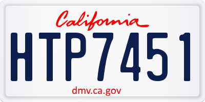 CA license plate HTP7451