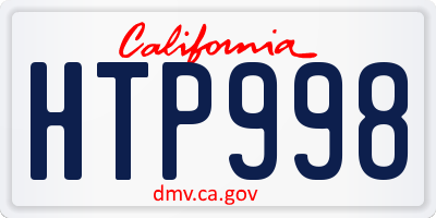 CA license plate HTP998