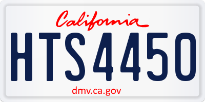 CA license plate HTS4450