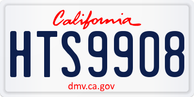 CA license plate HTS9908