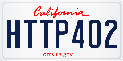 CA license plate HTTP4O2