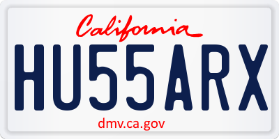 CA license plate HU55ARX