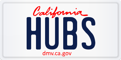 CA license plate HUBS