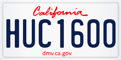 CA license plate HUC1600