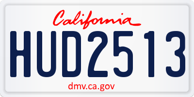 CA license plate HUD2513