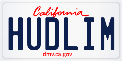 CA license plate HUDLIM