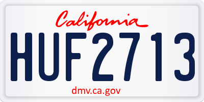 CA license plate HUF2713