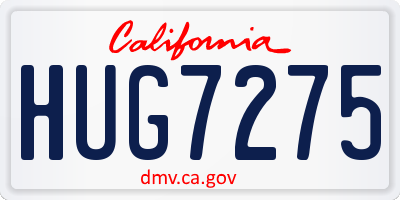 CA license plate HUG7275