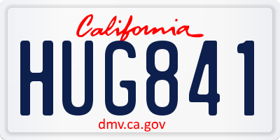 CA license plate HUG841