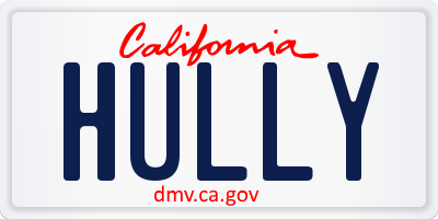 CA license plate HULLY
