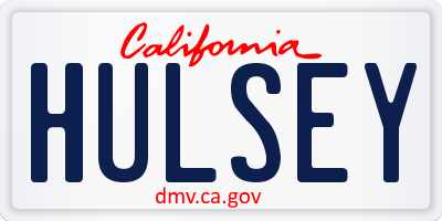 CA license plate HULSEY