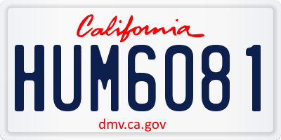 CA license plate HUM6081