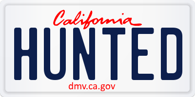 CA license plate HUNTED