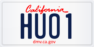 CA license plate HUO1