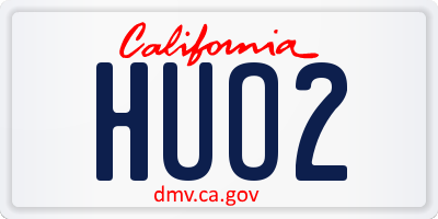 CA license plate HUO2